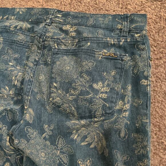 Lauren Jeans Co. Ralph Lauren Women's 6 30x27 Floarl Print All Over Pants Blue - Picture 6 of 8